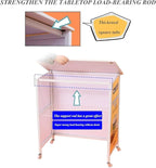 Folding Portable Promotion Counter Table - Pop Up Podium for Trade Shows, Events & Tastings, Commercial Display Booth Kiosk with Banner Stand(Size:80 * 40 * 180cm,Color:PVC Board)