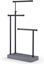 SRIWATANA Jewelry Organizer Display Extra Tall Necklace Holder 3 Tier Jewelry Tree Stand, Gift Idea (Weathered Grey & Black)