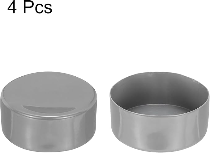 uxcell 4pcs Rubber End Caps 120mm ID Vinyl Round End Cap Cover Screw Thread Protectors Light Gray, 50mm Height