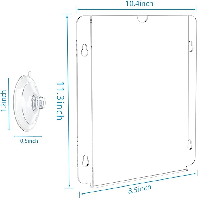 Pecmuikee Acrylic Window Sign Holder Suction Cups 8.5 x 11,Clear Acrylic Frames Wall Mount Advertising Signage Sign Holder for Glass Door Mall, Office, Home, Store, Restaurant (2 Pack)