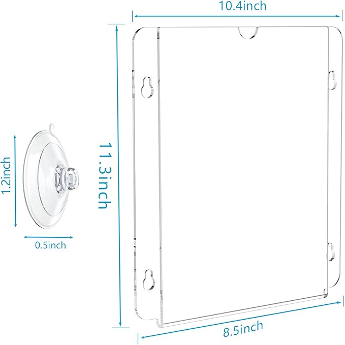 Pecmuikee Acrylic Window Sign Holder Suction Cups 8.5×11,Clear Acrylic Frames Wall Mount Advertising Signage Sign Holder for Glass Door Mall, Office, Home, Store, Restaurant (6 Pack)