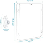 Pecmuikee Acrylic Window Sign Holder Suction Cups 8.5 x 11,Clear Acrylic Frames Wall Mount Advertising Signage Sign Holder for Glass Door Mall, Office, Home, Store, Restaurant (12 Pack)