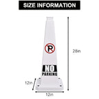 OrangeStar 3-Pack 28" No Parking Cones, Large 4-Sided Traffic Cones with Heavy Rubber Base for Parking Lot Control, Safety, Driveway | Indoor Outdoor Use