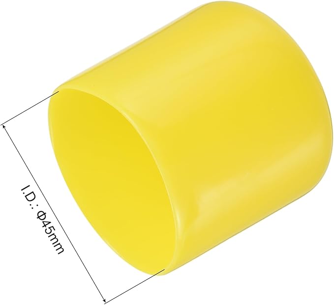uxcell 10pcs Rubber End Caps 45mm(1 3/4") ID Vinyl Round End Cap Cover Screw Thread Protectors Yellow