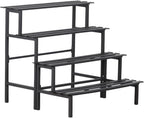 Aluminum Plant Stand - Indoor & Outdoor Ladder Display Shelf for Plants - Sturdy Space-Saving Utility Organizer for Patio, Balcony & Garden (4-Tier)