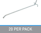 SSWBasics 8 inch Chrome Pegboard Hooks - Peg Hooks fits in 1/4" or 1/8" holes (20 Pack)- Chrome Metal Pegboard Hooks - Durable Peg Board Hooks for Retail and Home - Peg Board Tool Hangers for Organized Storage