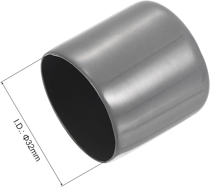 uxcell 10pcs Rubber End Caps 43mm ID Vinyl Round End Cap Cover Screw Thread Protectors Dark Grey