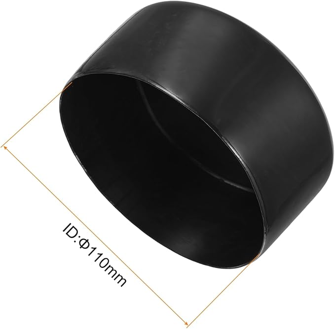 uxcell 4pcs Rubber End Caps 110mm ID Vinyl Round End Cap Cover Screw Thread Protectors Black, 50mm Height