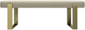 VANT Upholstered Bed Bench - Boucle Beige - Burnished Brass - Contemporary Modern, Bedroom Bench Seat, Hallway, or Entryway