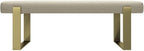 VANT Upholstered Bed Bench - Boucle Beige - Burnished Brass - Contemporary Modern, Bedroom Bench Seat, Hallway, or Entryway