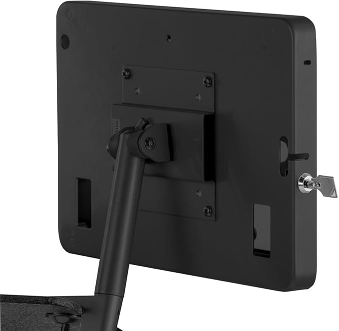 Truss Podium with Base and 23" Wide Top, 64"H, Includes iPad 2-4 and iPad Air Mount (Black Steel/Aluminum)