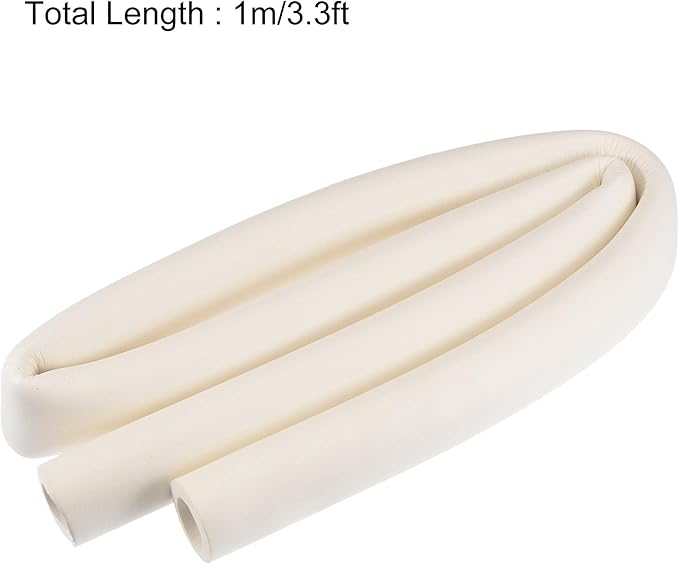 uxcell Foam Tubing for Handle Grip Support, 18mm ID 30mm OD 1m Length White