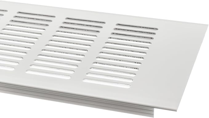 Vent Systems 15.75 x 3.94 (Outer Size) Air Supply Ventilation Grille - Pack of 2 - White Aluminum Rectangle Intake/Exhaust Door Vent Deflector - HVAC for Home Improvement Floor, Wall Duct Cover