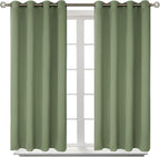 BGment Room Darkening Curtains 54 Inches Long - Grommet Thermal Insulated Drapes Window Treatment Curtains for Bedroom, 2 Panels, 52 x 54 Inch, Grass Green