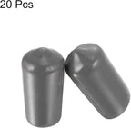 uxcell 20pcs Rubber End Caps 11mm ID Vinyl PVC Round Tube Bolt Cap Cover Screw Thread Protectors Dark Grey