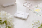 UNIQOOO 3" White Acrylic Stand | 10 Pack 3mm Slot Wedding Sign Holders, Perfect for Wedding, Table Number, Exhibition, Office, Restaurant, Business