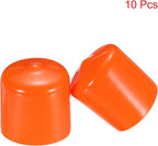 uxcell 10pcs Rubber End Caps 25mm(1") ID Vinyl Round End Cap Cover Screw Thread Protectors,Orange