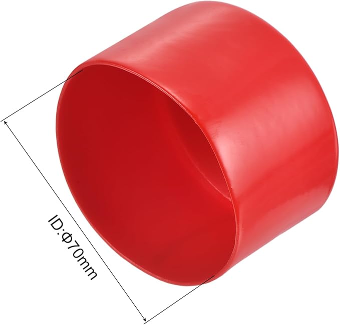 uxcell 10pcs Rubber End Caps 70mm ID Vinyl Round End Cap Cover Screw Thread Protector Red