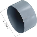 uxcell 4pcs Rubber End Caps 70mm ID Vinyl Round Tube Bolt Cap Cover Screw Thread Protectors Grey, 40mm Height