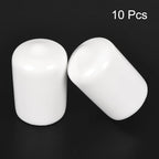 uxcell 10pcs Rubber End Caps 18mm ID Vinyl Round End Cap Cover Screw Thread Protectors White