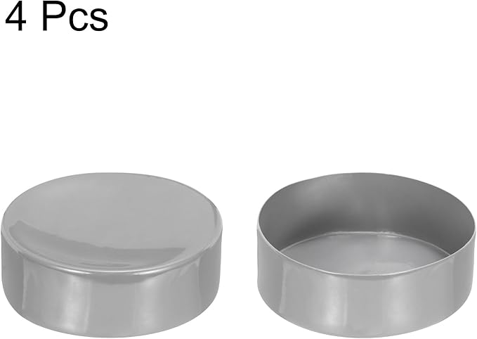 uxcell 4pcs Rubber End Caps 150mm ID Vinyl Round End Cap Cover Screw Thread Protectors Light Gray, 50mm Height