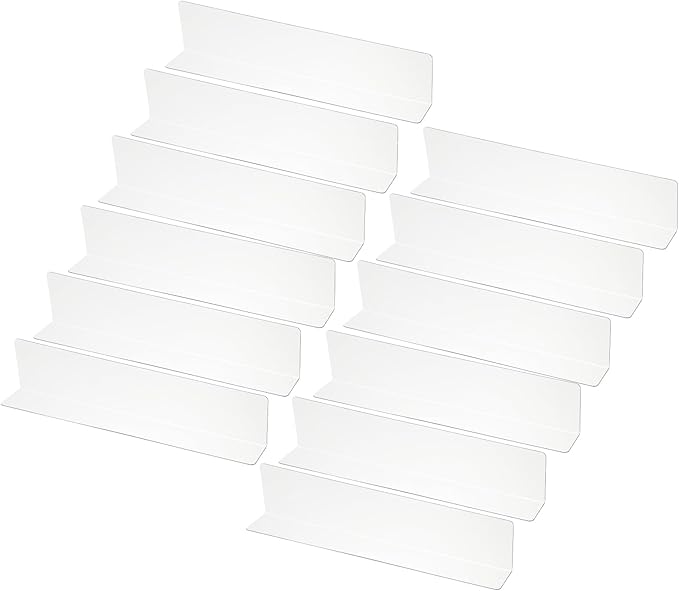 PATIKIL 12 Pack Shelf Dividers for Closet Organization, 11x1.18x2.4 Acrylic Closets Separator Kitchen Cabinet Shelves Under Bed Blocker for Bedroom Kitchen Office, Clear