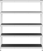 SafeRacks Modular Garage Shelving - 5 Tier Storage Shelves, Tall Metal Rack Shelves for Storage, Heavy Duty Steel Shelf Organizer for Garage, Or Kitchen Pantry (White, 18 x 60 x 72)