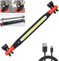Magnetic Work Light Bar 2026 New | Rechargeable LED Light with Battery | IP55 Weather-Resistant Under Hood Light with Magnetic Base | Hooks & Clamp for Car Repair,Garage,Emergency,Power Outage