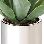 Large Agave Plant Artificial Succulent 13" Fake Aloe Vera Plant in Pot Faux Agave Plants Realistic Artificial Potted Plants for Living Room Table Bathroom Shelf Office Desk Home Indoor Decor (Silver)