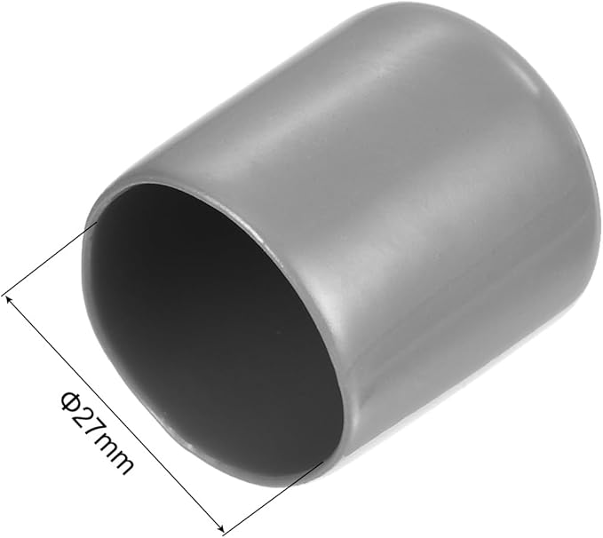 uxcell 5pcs Rubber End Caps Protective Caps 27mm ID Vinyl PVC Round Tube Bolt Cap Cover Screw Thread Protectors Light Gray