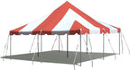 TentandTable 20' x 20' Premium Canopy Tent, Red/White, Outdoor Pole Tent, 40-80 Person Capacity for Parties, Weddings, Events, Commercial and Residential Use, Large Heavy Duty Vinyl Canopy Tents
