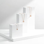 Oirlv Solid Wood Minimalism Style Jewelry Display Stand Showcase Jewelry Organizer Square Holder White Display Stand Riser (SM05206)