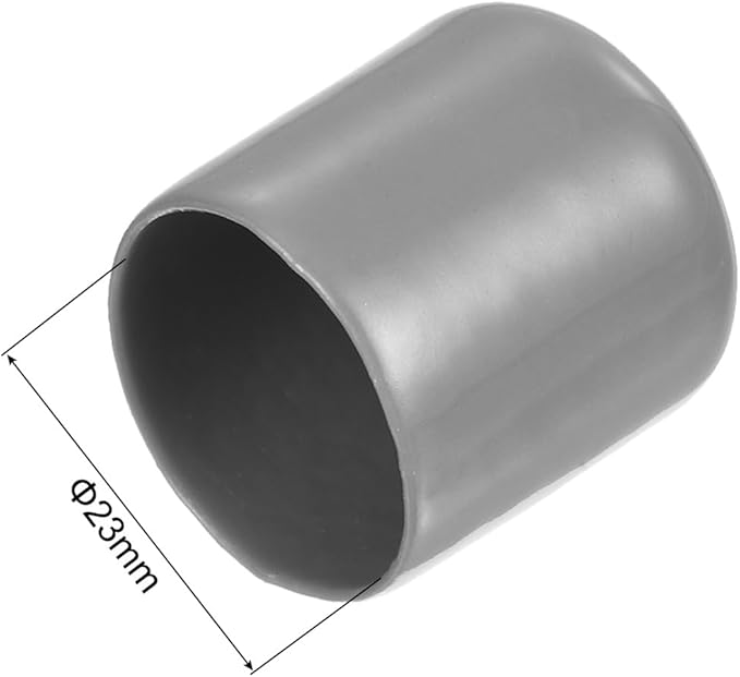 uxcell 10pcs Rubber End Caps 23mm ID Vinyl Round End Cap Cover Screw Thread Protector Light Grey