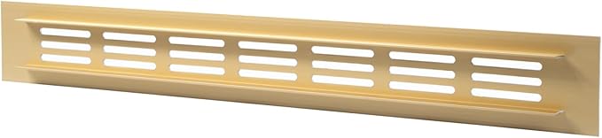 Vent Systems 11.81 x 1.57 (Outer Size) Air Supply Ventilation Grille - Gold Aluminum Rectangle Intake/Exhaust Door Vent Deflector - HVAC for Home Improvement Floor, Wall Duct Cover