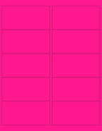 8-1/2 x 11" Neon Color High Light Fluorescent Labels for Laser & Inkjet Printer (Pink Fluorescent, 4 x 2" - 10 Per Page | 500 Labels)