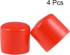 uxcell 4pcs Rubber End Caps 38mm ID Vinyl Round End Cap Cover Screw Thread Protectors Red, 40mm Height