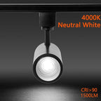 EAGLOD 15W LED H Track Lighting Heads,ZoomableLED Track Lights Fixtures for Accent Retail Artwork, Linear Track Light H Type -4000K Daylight 110V Beam Angle 15 to 60 Degrees Halo Type 6 Pack (Black)