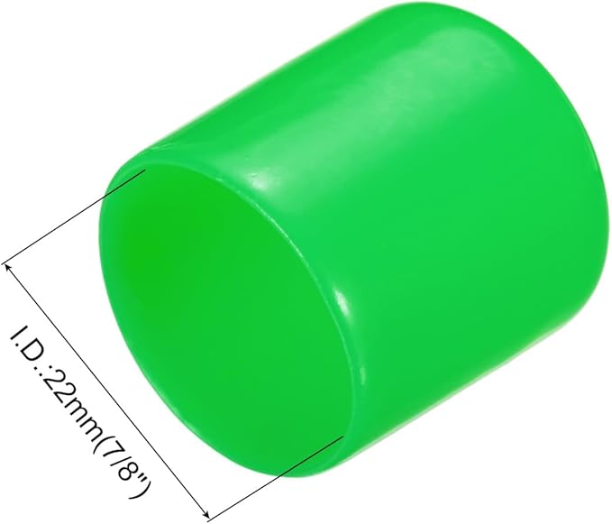uxcell 10pcs Rubber End Caps 22mm(7/8") ID Vinyl Round End Cap Cover Screw Thread Protectors Green