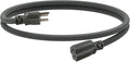 EP 3 Ft Extension Cord, 12/3 SJTW Heavy Duty Extension Cable with 3 Prong Grounded Plug, 15 AMP Power Cord for Lawn, Garden, Appliances, Gray