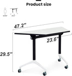 Conference Table,4 Pack Folding Conference Table Flip Top Mobile Training Table,Rolling Meeting Seminar Tables with Caster,Modern Conference Room Tables for 2-10,Seminar Training Table for Office ﻿