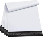 50pcs 14x17" White Poly Mailers - Self Adhesive Shipping Bags, Waterproof Bulk Packaging for Clothes & E-Commerce
