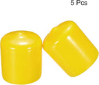 uxcell 5pcs Rubber End Caps 22mm(7/8") ID PVC Vinyl Round Tube Bolt Cap Cover Screw Thread Protectors Yellow