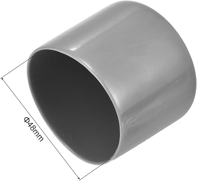 uxcell 4pcs Rubber End Caps 48mm ID Vinyl Round End Cap Cover Screw Thread Protectors Light Gray, 40mm Height