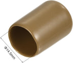 uxcell 20pcs Rubber End Caps 14.5mm ID Vinyl PVC Round Tube Bolt Cap Cover Screw Thread Protectors Light Brown