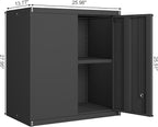 GREATMEET Locking Metal Wall Cabinets for Garage, Garage Cabinets Wall Mount, Steel Floating Hanging Storage Cabinet with Doors and Adjustable Shelf for Utility Room