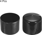 uxcell 4pcs Rubber End Caps 53mm ID Vinyl Round End Cap Cover Screw Thread Protectors Black, 40mm Height