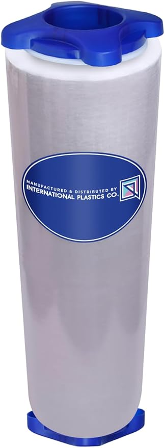 International Plastics Co. 18" Stretch Film/Wrap 1500 feet 7 Layers 80 Gauge Industrial Strength up to 800% Stretch 20 Microns Adhering Packing Moving Heavy Duty (Clear, 1 Pack - Tension Handles)