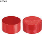 uxcell 4pcs Rubber End Caps 90mm ID Vinyl Round End Cap Cover Screw Thread Protectors Red, 50mm Height