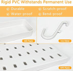 16pcs Pegboard sets, Plastic White Peg board Wall Organizer Kits,4pcs Peg Board and 12 Accessories Modular Hanging, Wall Mount Display Pegboard Panel Sets for Home Office Garage Kitchen Workshop