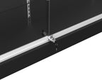 72" W x 22" D x 42" H - Glass Showcase Display Cabinet with Lockng, 6FT Ledgetop Counter with Showcase Front, Black Retail Counter Glass Display Cabinet